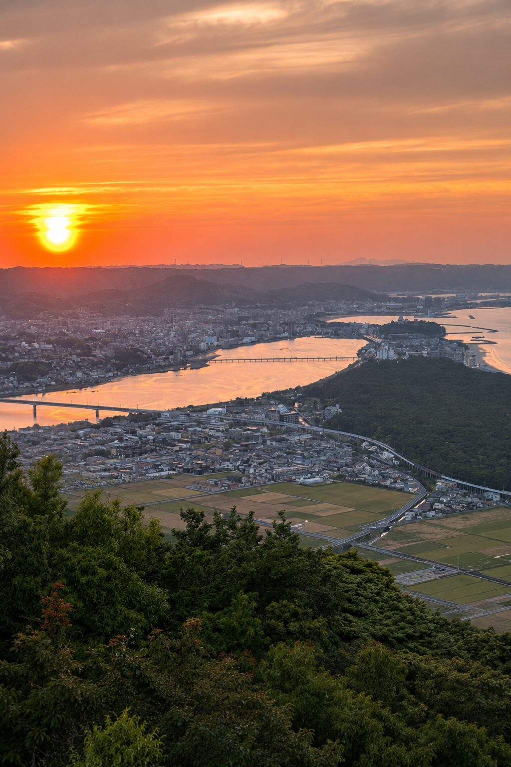 Sunset at Karatsu Castle